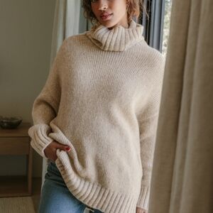 Jenni Kayne Alpaca Cocoon Turtleneck Sweater SZ Small